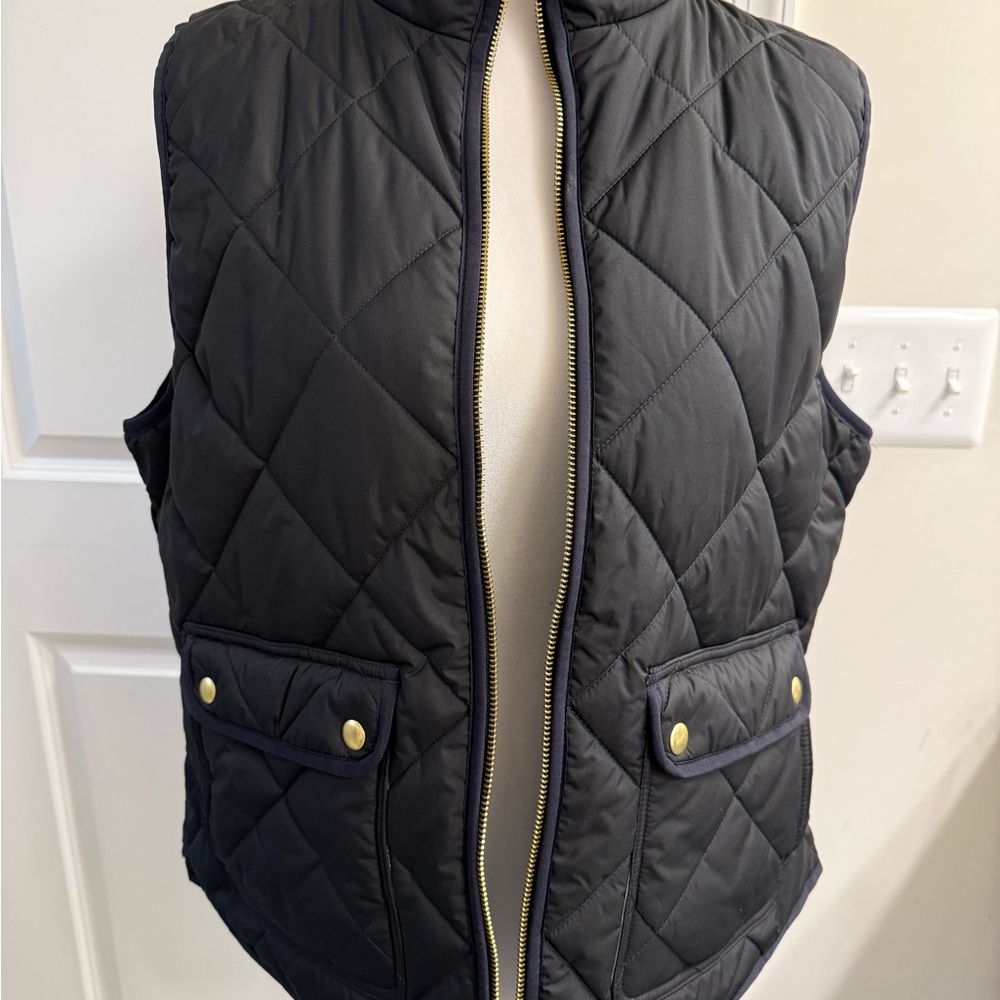 J. Crew Black and White Quilted Vest